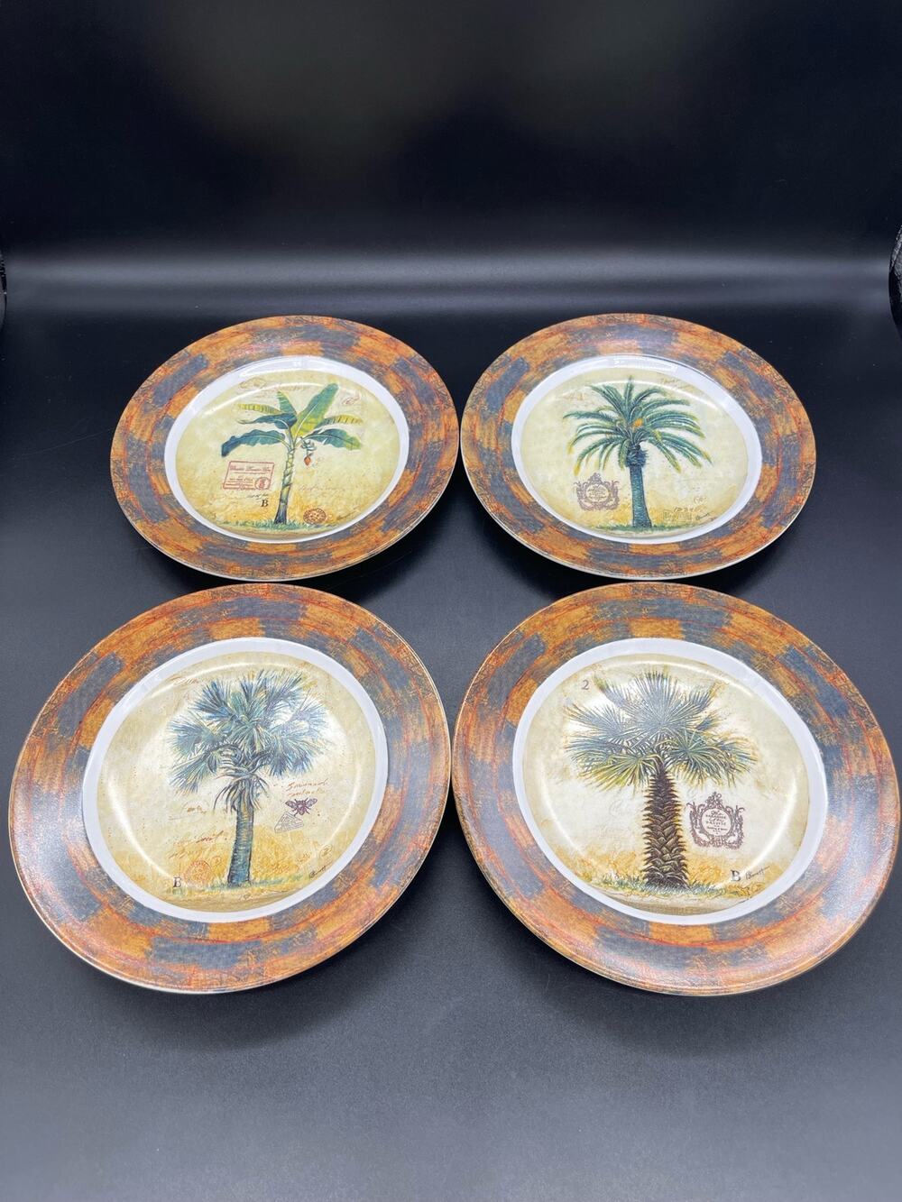 Cypress Home Palm Tree Tropical Set of Salad Plates 8”